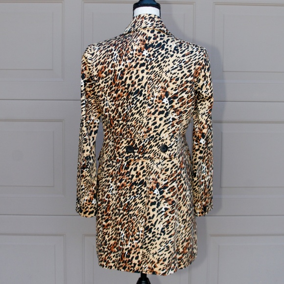 Animal Print Leopard Medium Length Coat X-Small - Picture 2 of 6